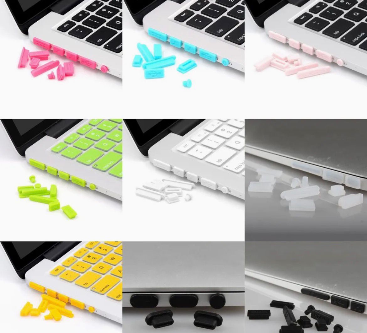16-Piece Colorful Silicone Anti-Dust Plug Set – USB & Laptop Dust Proof Covers