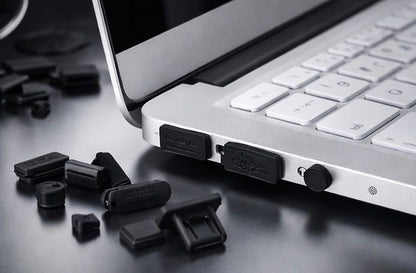 16-Piece Colorful Silicone Anti-Dust Plug Set – USB & Laptop Dust Proof Covers
