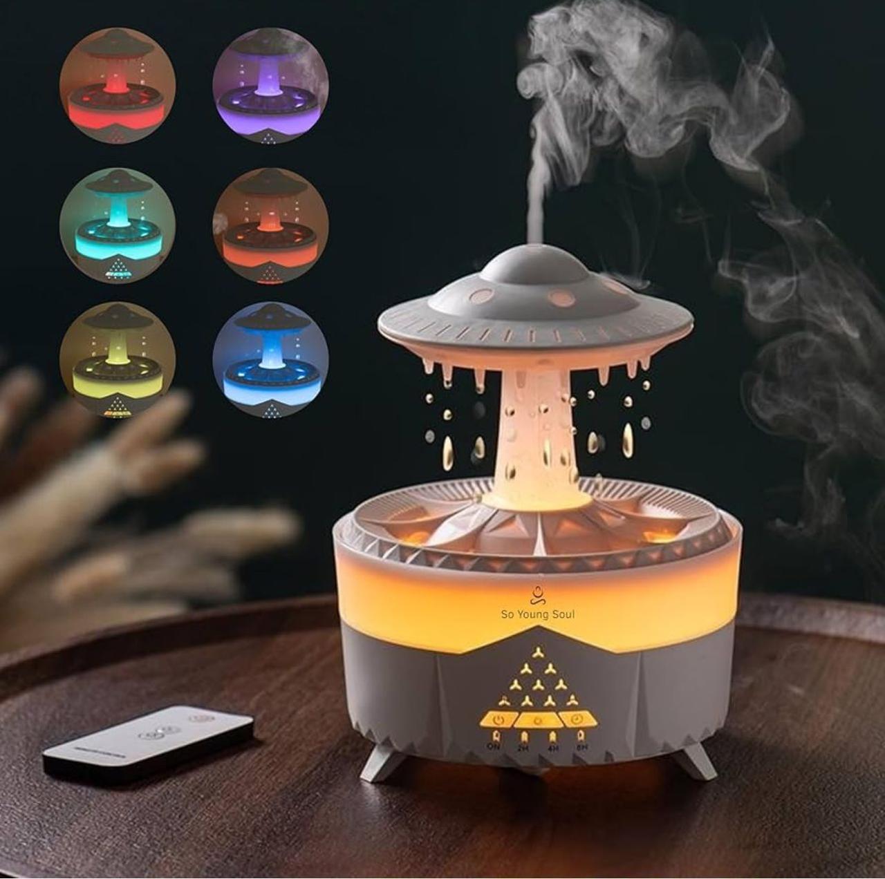 Mushroom Air Humidifier with 7-Color LED & Essential Oil Diffuser – Cute Ultrasonic Cool Mist for Home & Office