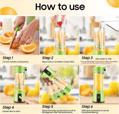 Portable Juicer Blender – USB Rechargeable Personal Smoothie & Shake Maker for Travel, Gym & Office