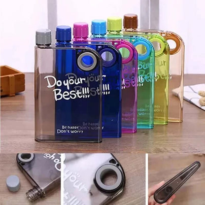 Slim Motivational Flat Water Bottle (380ml)